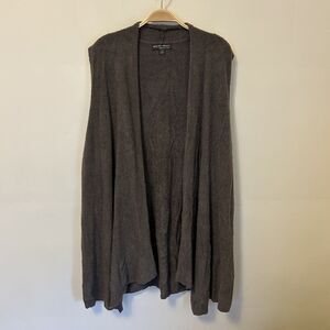 Barefoot Dreams Bamboo CozyChic Lite Calypso Vest Drape Front — Cocoa 1X